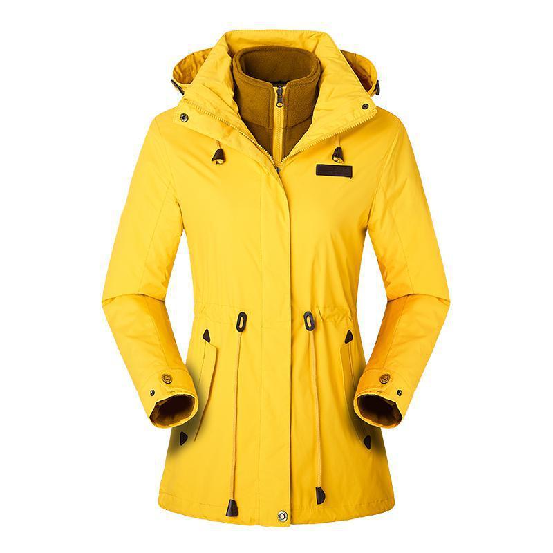 jackets Bright yellow Women's Waterproof Windproof Nylon Adjustable Jacket Fashique Fusion