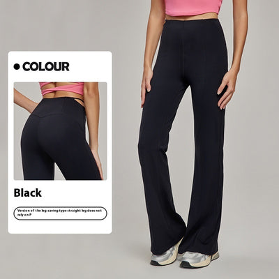 Gray Small Horn Straight Leg High Elasticity Workout Pants