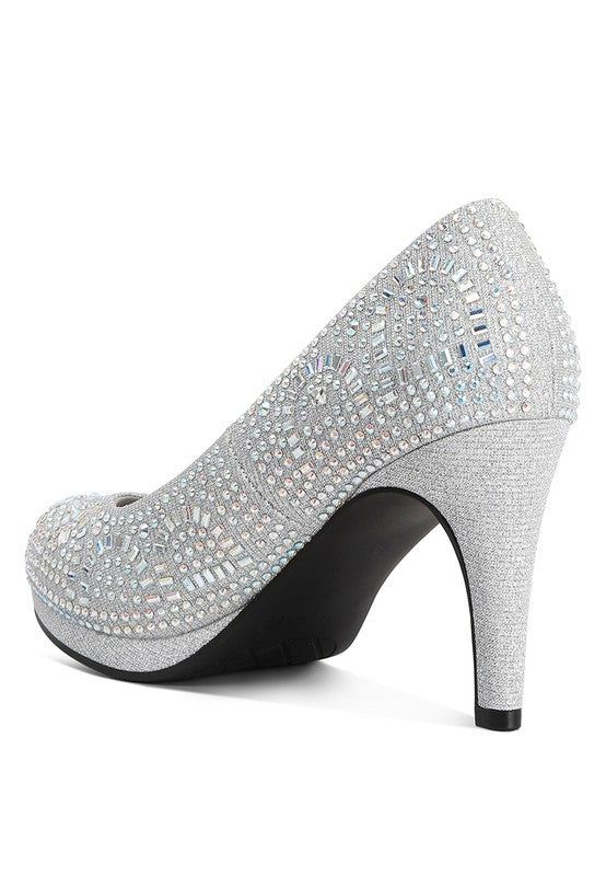 Heels Rhinestone Stiletto Pumps - Jolly Elegant Shoes fashique fusion