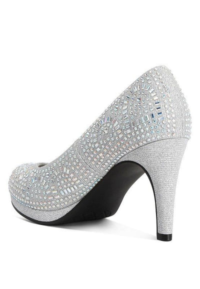 Heels Rhinestone Stiletto Pumps - Jolly Elegant Shoes fashique fusion