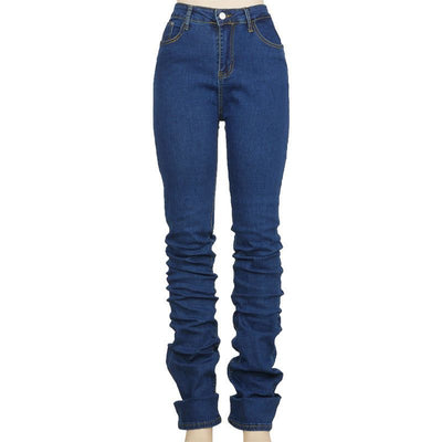 denim High-Waist Women's Jeans Slimming Ruched Fashique Fusion