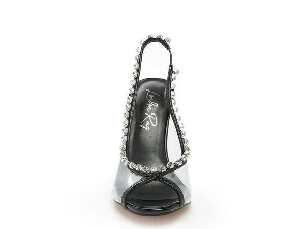 Heels Camarine Clear Stiletto - Jeweled Slingback Heels fashique fusion