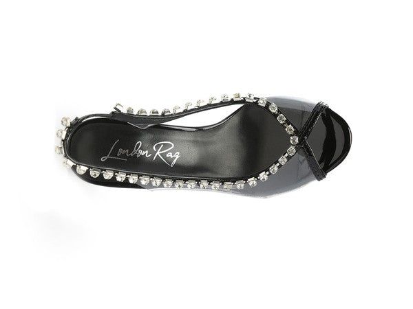 Heels Camarine Clear Stiletto - Jeweled Slingback Heels fashique fusion