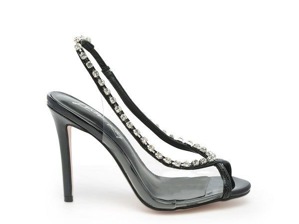 Heels Camarine Clear Stiletto - Jeweled Slingback Heels fashique fusion