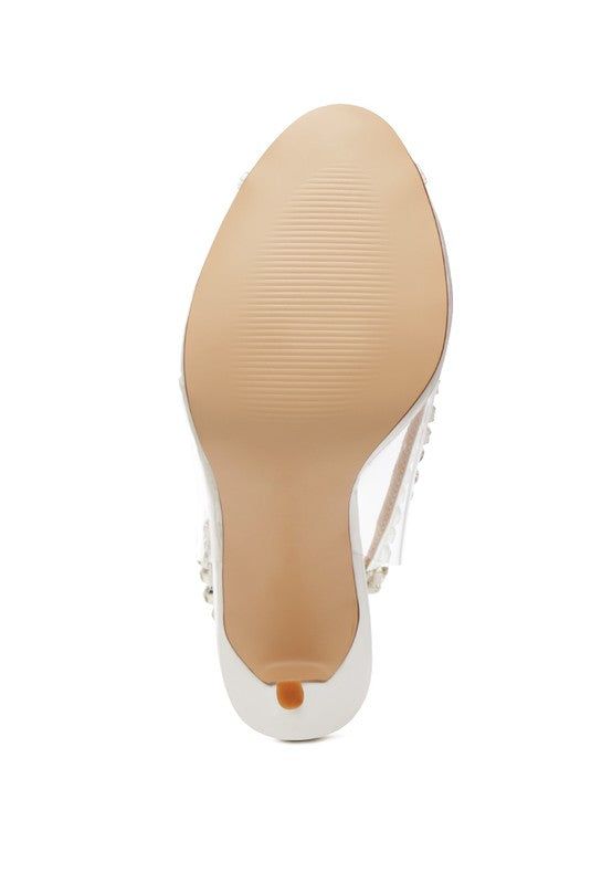 Heels Camarine Clear Stiletto - Jeweled Slingback Heels fashique fusion