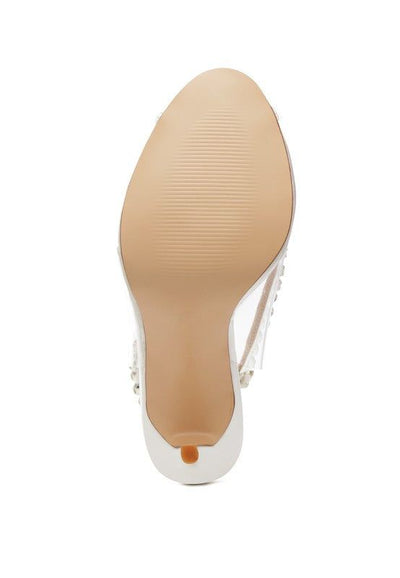 Heels Camarine Clear Stiletto - Jeweled Slingback Heels fashique fusion