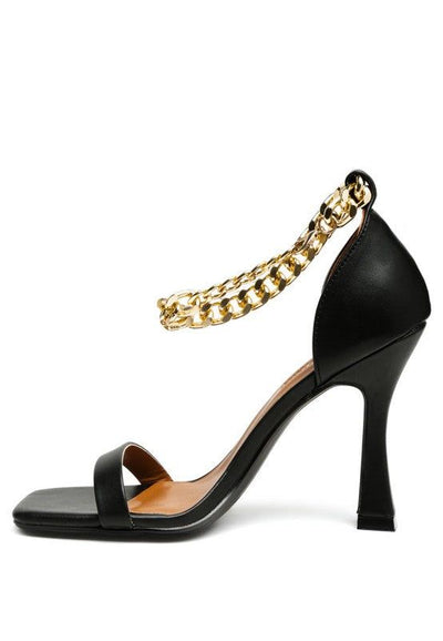 Heels Venusta Heel Sandal - Gold Metal Chain fashique fusion