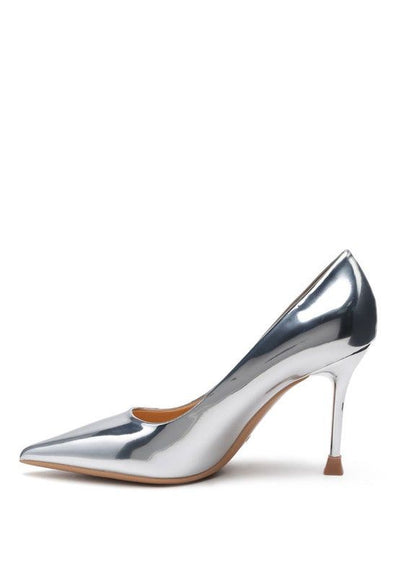Heels Metallic Party Stiletto Heels - Pointed Toe Sandals fashique fusion