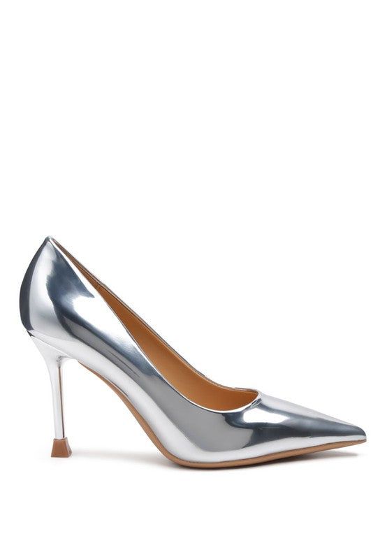 Heels Metallic Party Stiletto Heels - Pointed Toe Sandals fashique fusion