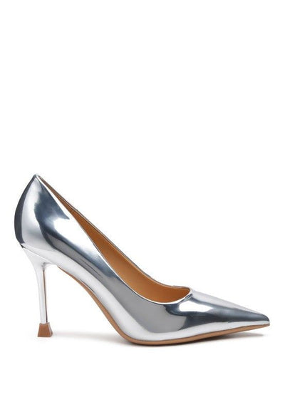 Heels Metallic Party Stiletto Heels - Pointed Toe Sandals fashique fusion