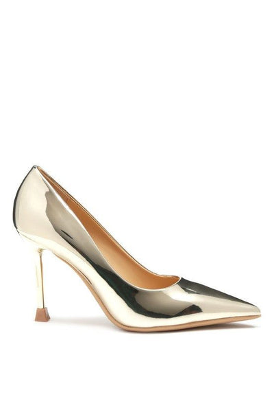 Heels Metallic Party Stiletto Heels - Pointed Toe Sandals fashique fusion