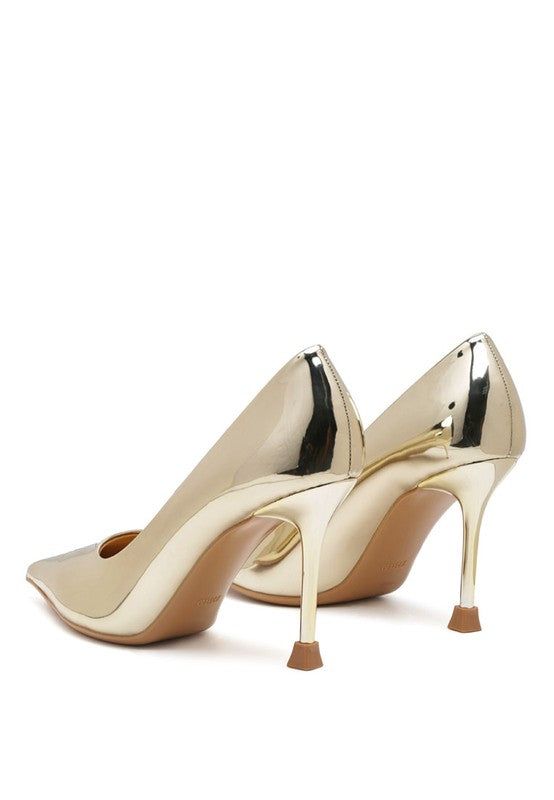 Heels Metallic Party Stiletto Heels - Pointed Toe Sandals fashique fusion