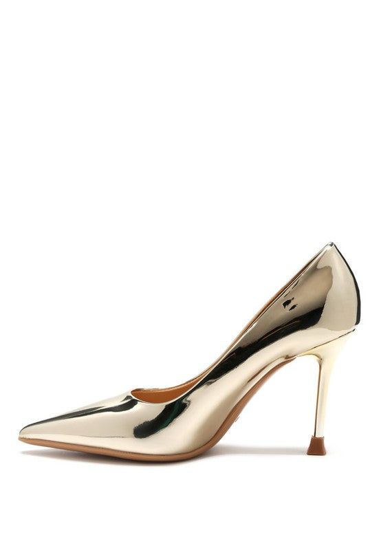 Heels Metallic Party Stiletto Heels - Pointed Toe Sandals fashique fusion
