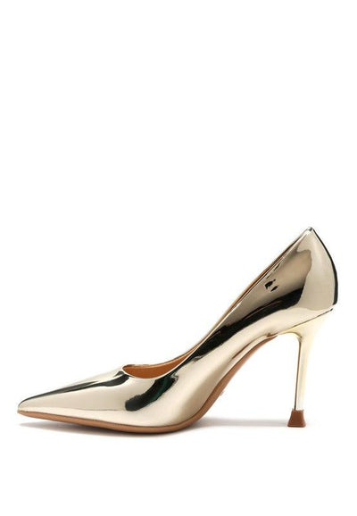 Heels Metallic Party Stiletto Heels - Pointed Toe Sandals fashique fusion