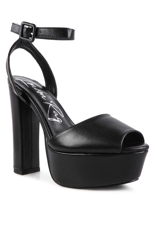 Heels Black Rager Platform Sandals - Chunky Block Sandals fashique fusion