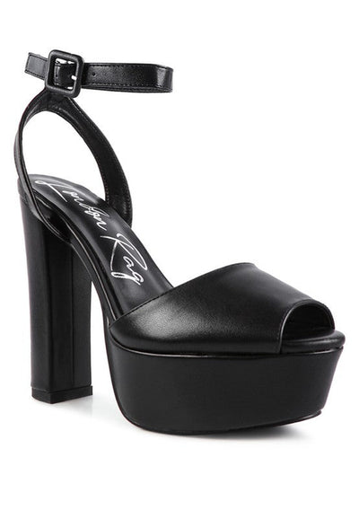 Heels Black Rager Platform Sandals - Chunky Block Sandals fashique fusion