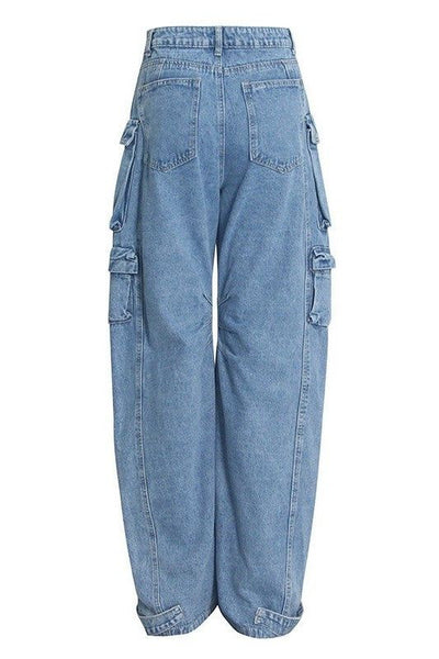 jeans Cargo Baggy Pants - High Waisted Stylish Fit | Multi Pockets fashique fusion