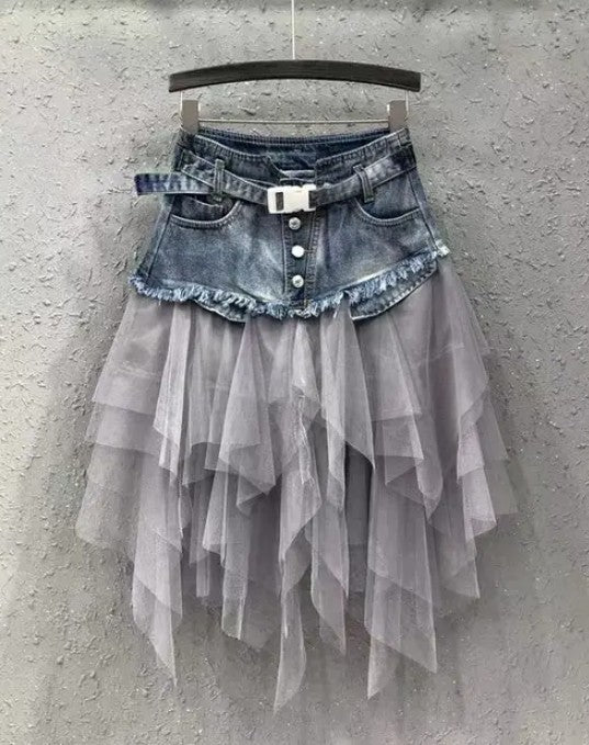 Women's Clothing Denim Tutu Skirt - Fashion Denim Skirt fashique fusion