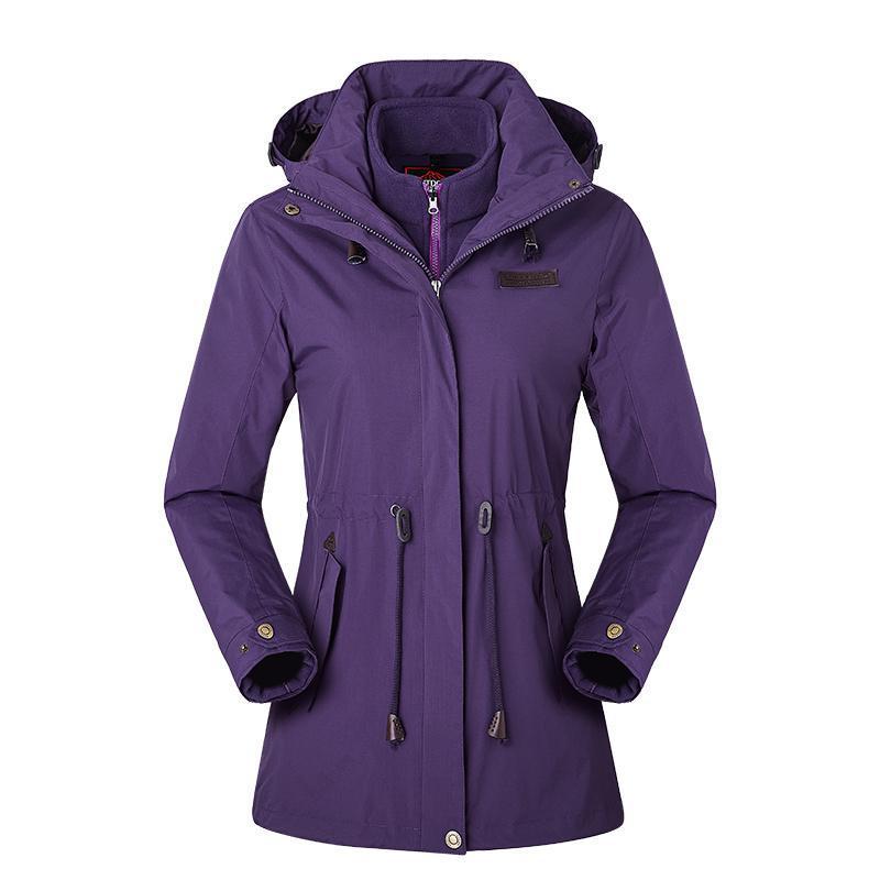 jackets Dark purple Women's Waterproof Windproof Nylon Adjustable Jacket Fashique Fusion
