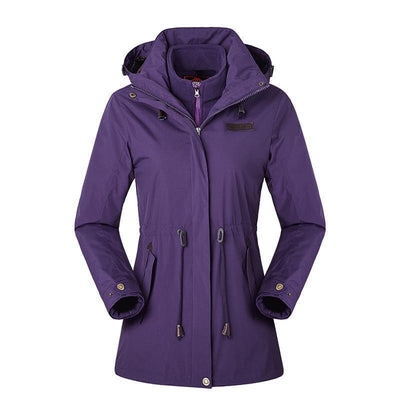 jackets Dark purple Women's Waterproof Windproof Nylon Adjustable Jacket Fashique Fusion