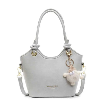 Gray Sweet Style Zipper PU Square Women's Shoulder Crossbody Bag Solid Color Popular Commuting Fashion Small Square Bags