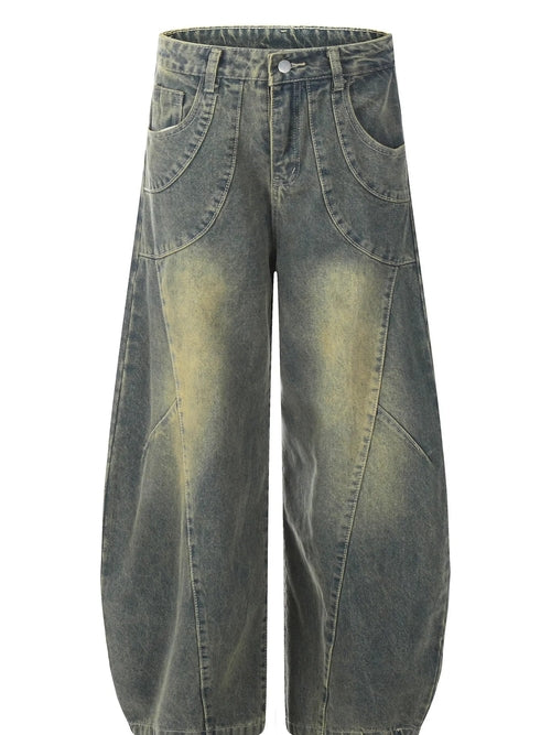 jeans Blue Men's Wide Leg Jeans - Stretch Pocketed | Cotton Blend fashique fusion