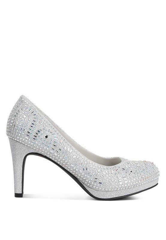 Heels Rhinestone Stiletto Pumps - Jolly Elegant Shoes fashique fusion