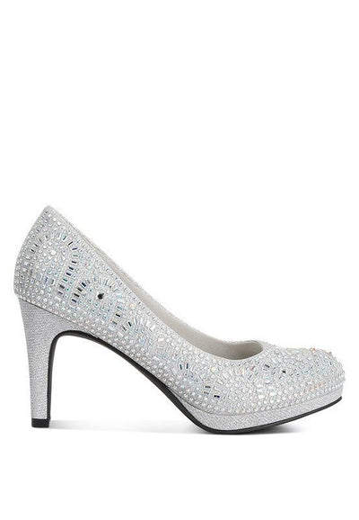 Heels Rhinestone Stiletto Pumps - Jolly Elegant Shoes fashique fusion