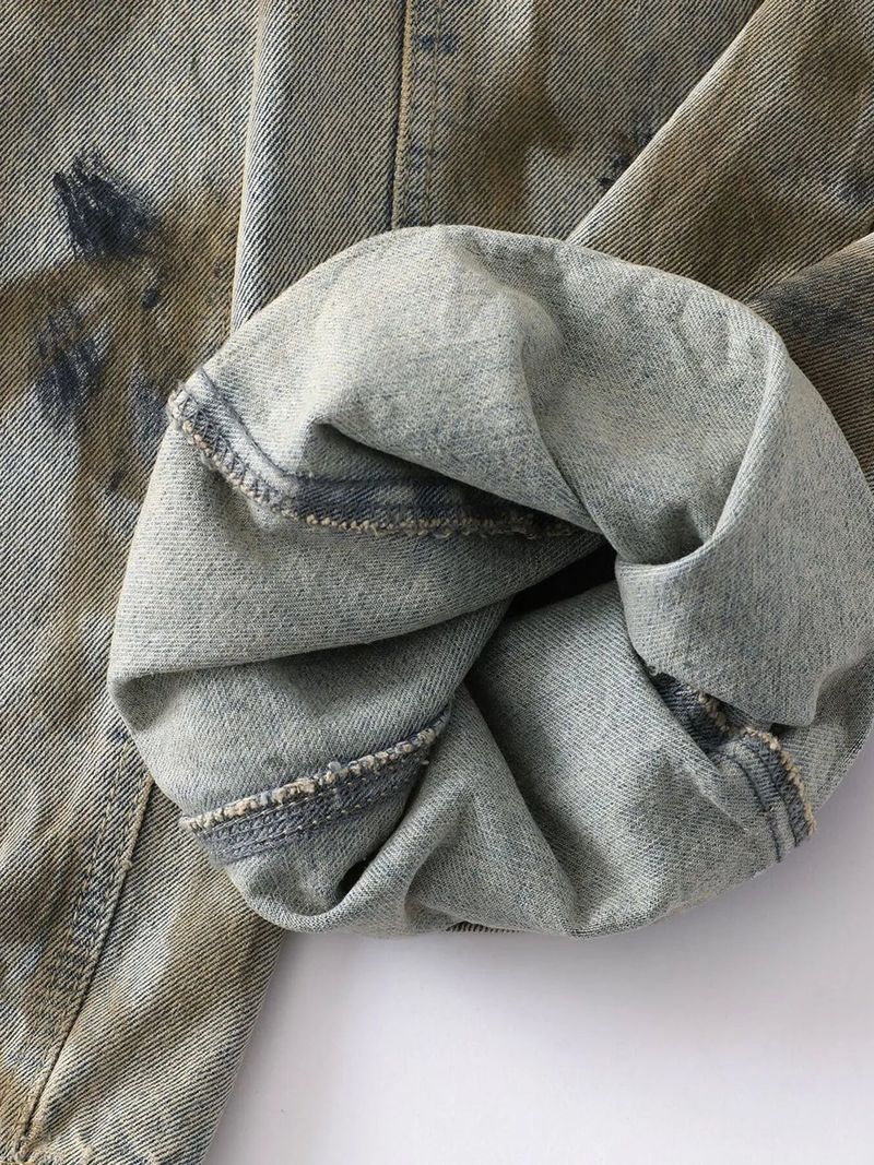 jeans Men's Wide Leg Jeans - Distressed Denim | 91% Cotton fashique fusion