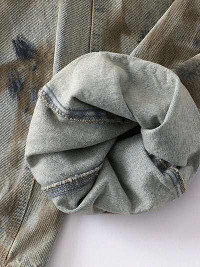 jeans Men's Wide Leg Jeans - Distressed Denim | 91% Cotton fashique fusion