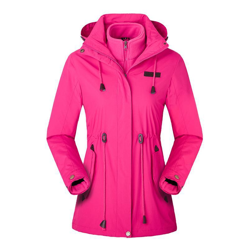 jackets Rose red Women's Waterproof Windproof Nylon Adjustable Jacket Fashique Fusion