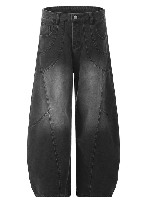 jeans Black Men's Wide Leg Jeans - Stretch Pocketed | Cotton Blend fashique fusion
