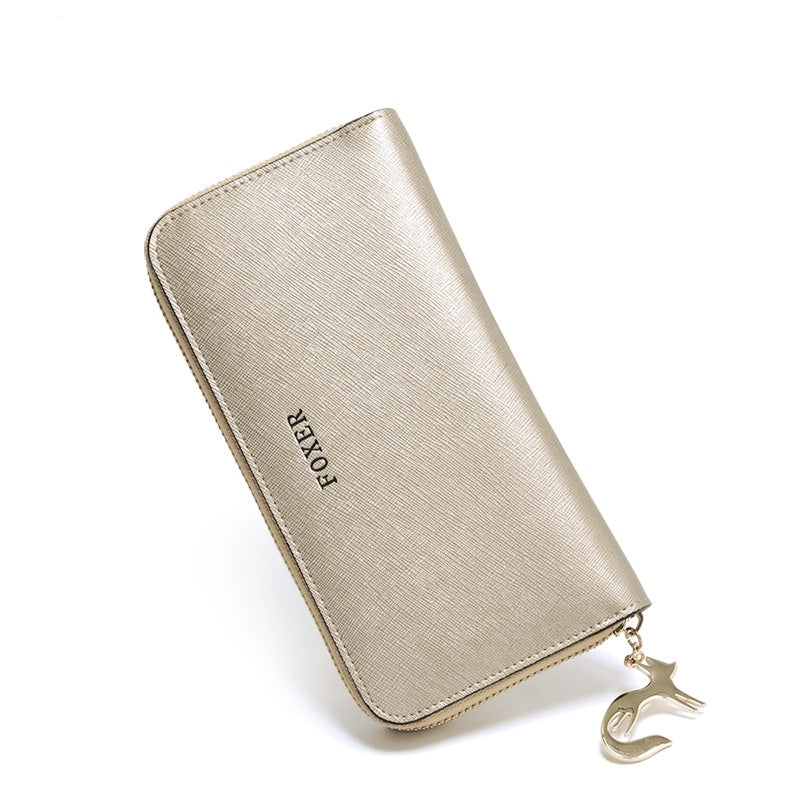 Gray Coin Purse Multiple Card Slots Long And Light Luxury Popular Clutch Purse Women
