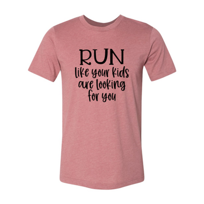 T-shirts Athletic Heather Run Like Your Kids Shirt - Unisex Run T-Shirt fashique fusion