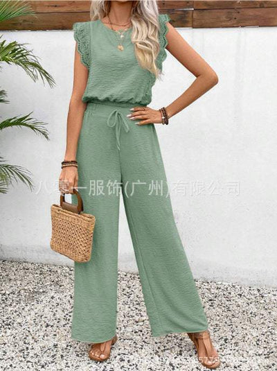 Light Gray European And American Sleeveless Vest Trousers Advanced Two-piece Set For Women