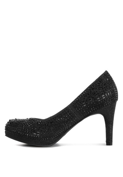 Heels Rhinestone Stiletto Pumps - Jolly Elegant Shoes fashique fusion