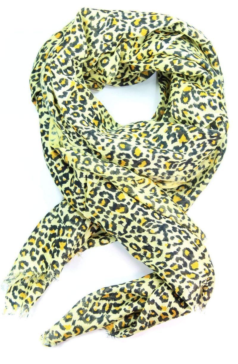 Scarves & Bandanas Leopard Print Yellow Scarf - Fashion Power fashique fusion