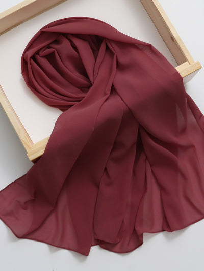 Saddle Brown Ethnic Style High Quality Solid Color Hemp Chiffon Headscarf