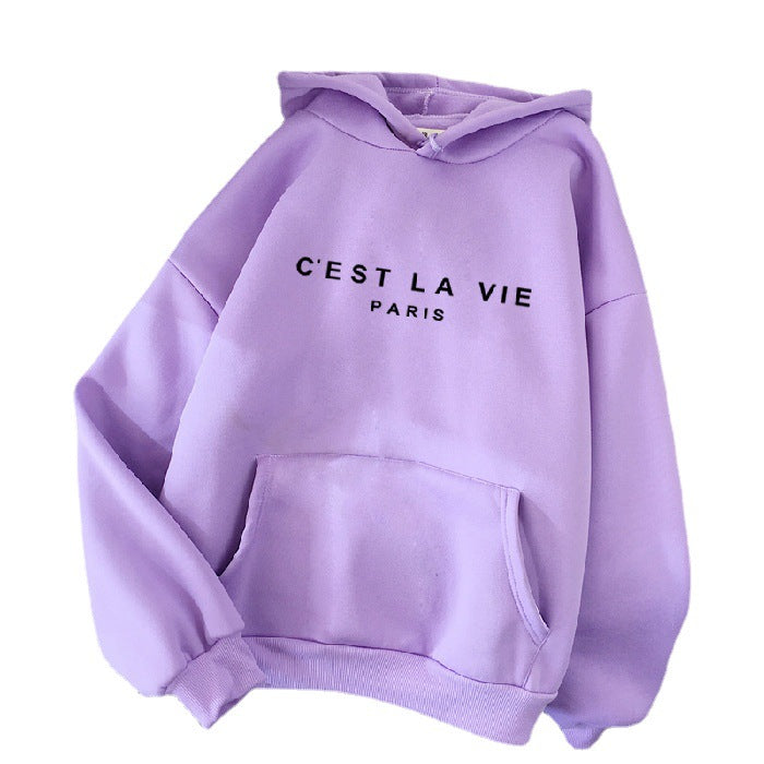 Plum Women's Letter Printed Hoodie Coat