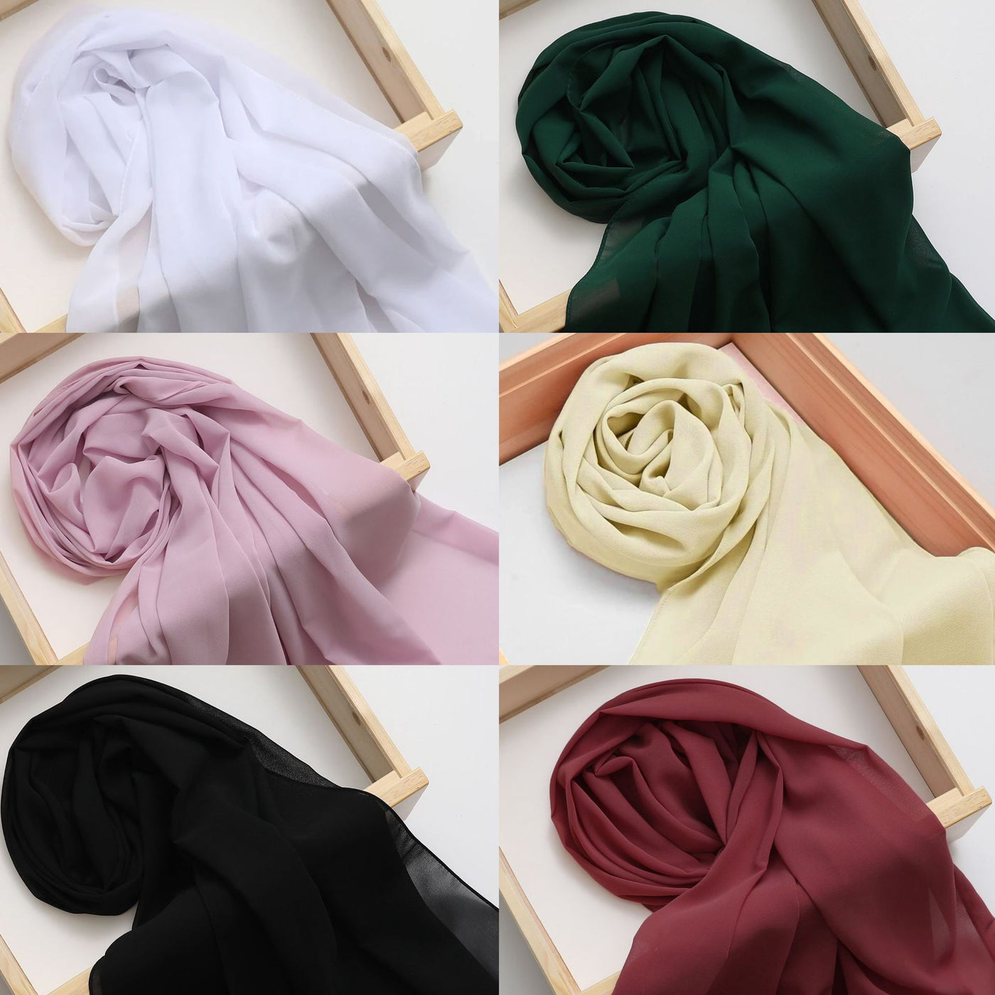 Black Ethnic Style High Quality Solid Color Hemp Chiffon Headscarf