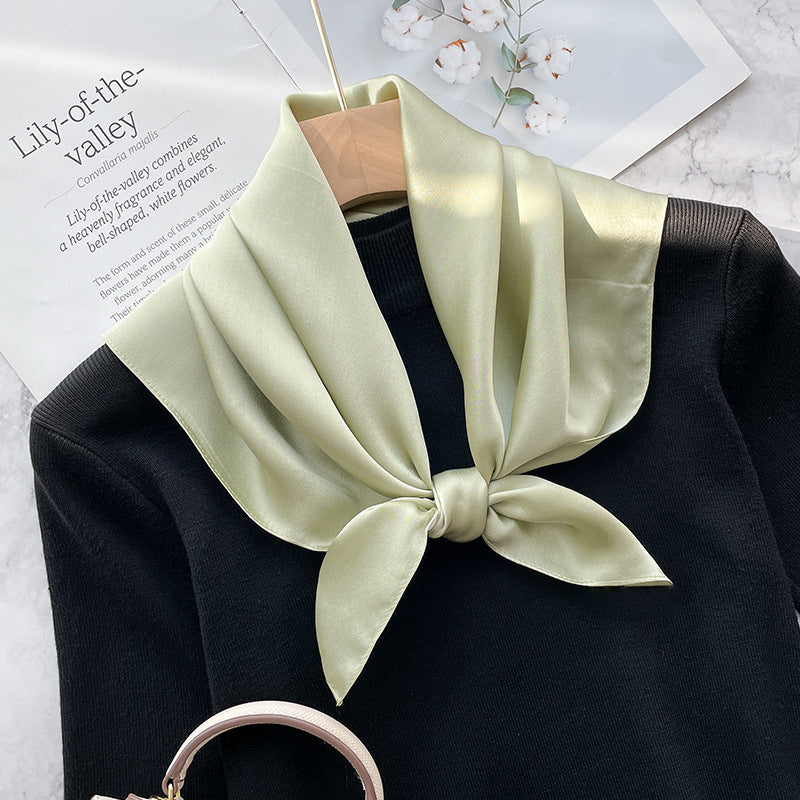 Black Spring And Autumn Elegant Retro Silk High-end Scarf