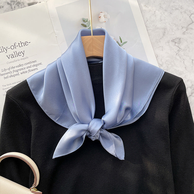 Black Spring And Autumn Elegant Retro Silk High-end Scarf
