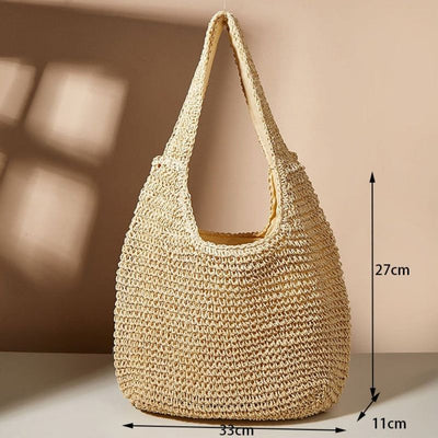 Handbags Summer Straw Tote Bag - Stylish Beach Essential fashique fusion