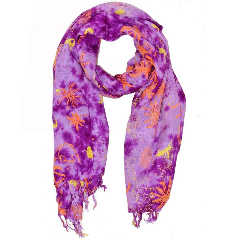 Jewelry & Watches Purple Tropical Sarong Wrap - Island Getaway | Cotton, Viscose fashique fusion