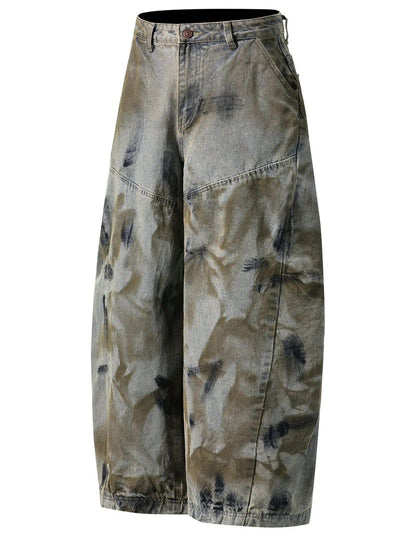 jeans Men's Wide Leg Jeans - Distressed Denim | 91% Cotton fashique fusion