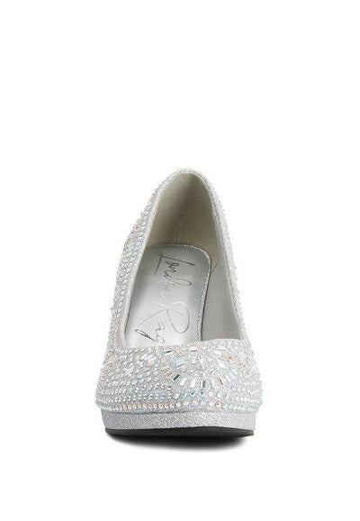 Heels Rhinestone Stiletto Pumps - Jolly Elegant Shoes fashique fusion