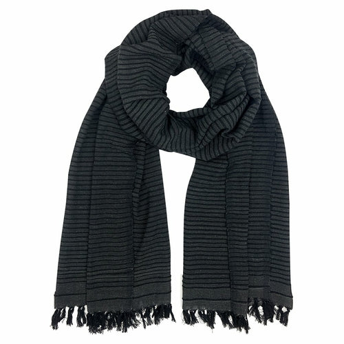 Scarves & Bandanas Black Ethiopian Scarf - Cotton Stripe | Pure Cotton fashique fusion