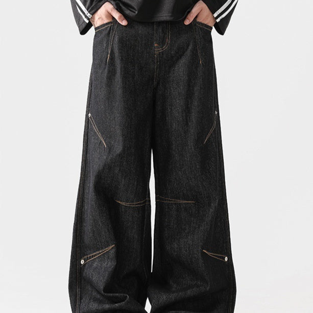 Lavender Deconstructing Design Sense Denim American Cleanfit Wide Leg Pants