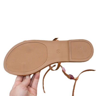 Rosy Brown Flat Round Head Beach Holiday Sandals