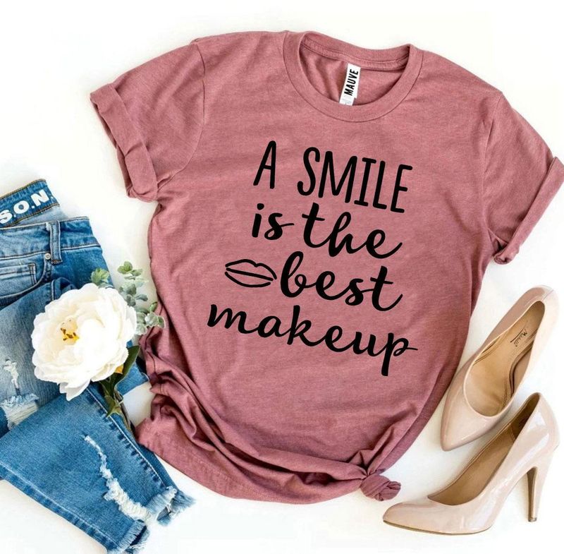 T-shirts Best Smile T-Shirt - Cotton Makeup Shirt | Soft Feel Fit fashique fusion